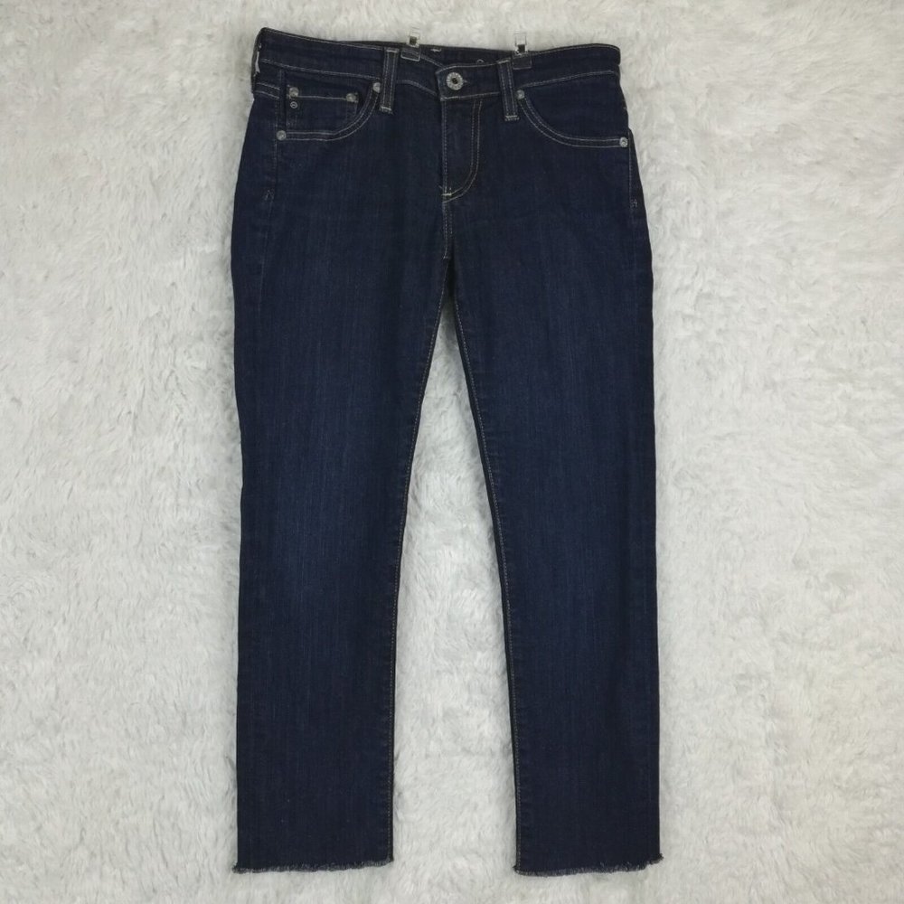 Adriano Goldschmied Womens Jeans Crop Stilt Cigarette Blue Denim Dark Wash 26